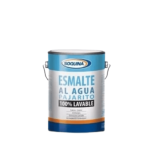 Esmalte al agua Pajarito, satinado, Soquina, 1/4 galón