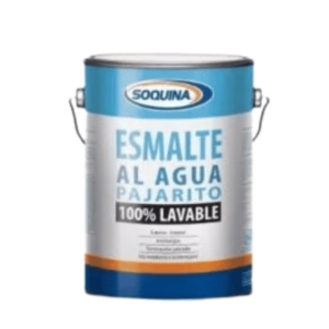 Esmalte al agua Pajarito, satinado, Soquina, 1 galón (Blanco)