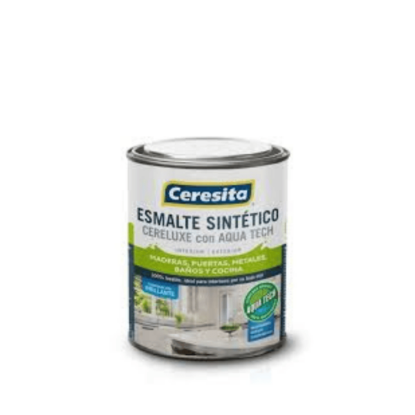 Esmalte sintético, Cereluxe, Aquatech, Brillante, Ceresita, 1/4 galón